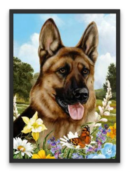 Broderie Diamant <br> Chien Et Fleurs 4 Broderie Diamant <br> Chien Et Fleurs – Image 2