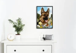 Broderie Diamant <br> Chien Et Fleurs 7 Broderie Diamant <br> Chien Et Fleurs -Atelier Broderie Diamant broderie diamant chien et fleurs decor atelier broderie diamant