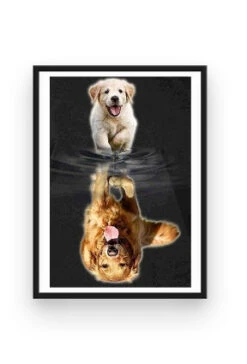 Broderie Diamant <br> Chien Labrador Et Son Reflet -Atelier Broderie Diamant broderie diamant chien labrador et son reflet cadre atelier broderie diamant