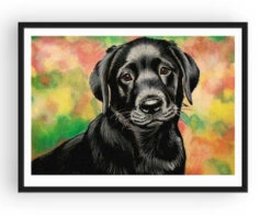 Broderie Diamant <br> Chien Labrador Noir -Atelier Broderie Diamant broderie diamant chien labrador noir cadre atelier broderie diamant