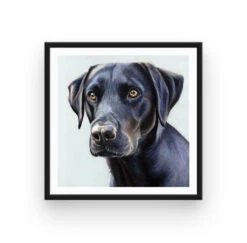 Broderie Diamant <br> Chien Noir -Atelier Broderie Diamant broderie diamant chien noir cadre atelier broderie diamant