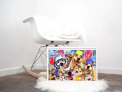 Broderie Diamant <br> Chiens Et Chats à La Plage -Atelier Broderie Diamant broderie diamant chiens et chats a la plage decor atelier broderie diamant