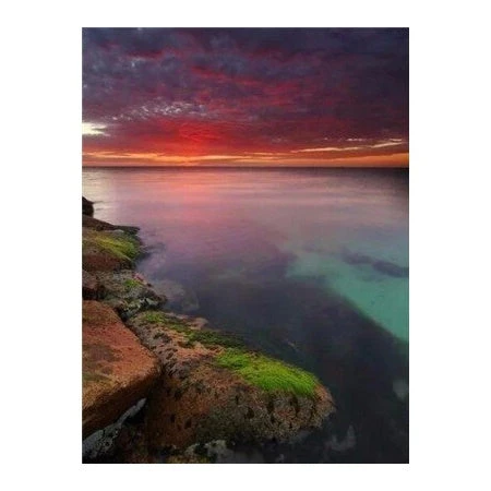 Broderie Diamant <br> Coucher De Soleil Rouge Feu