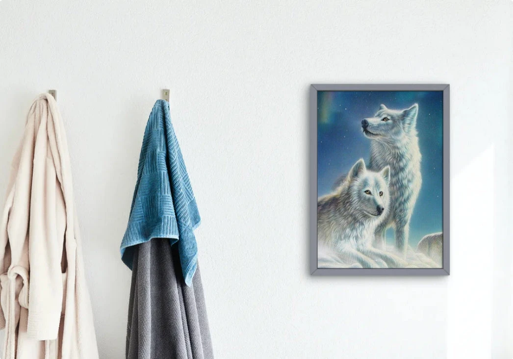 Broderie Diamant <br> Couple De Loups Blancs 5 Broderie Diamant <br> Couple De Loups Blancs – Image 3