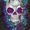 Broderie Diamant <br> Tête De Mort Des Ténèbres -Atelier Broderie Diamant broderie diamant crane tenebres atelier broderie diamant