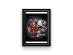 Broderie Diamant <br> Moitié Crâne Moitié Tigre 7 Broderie Diamant <br> Moitié Crâne Moitié Tigre -Atelier Broderie Diamant broderie diamant crane tigre cadre atelier broderie diamant