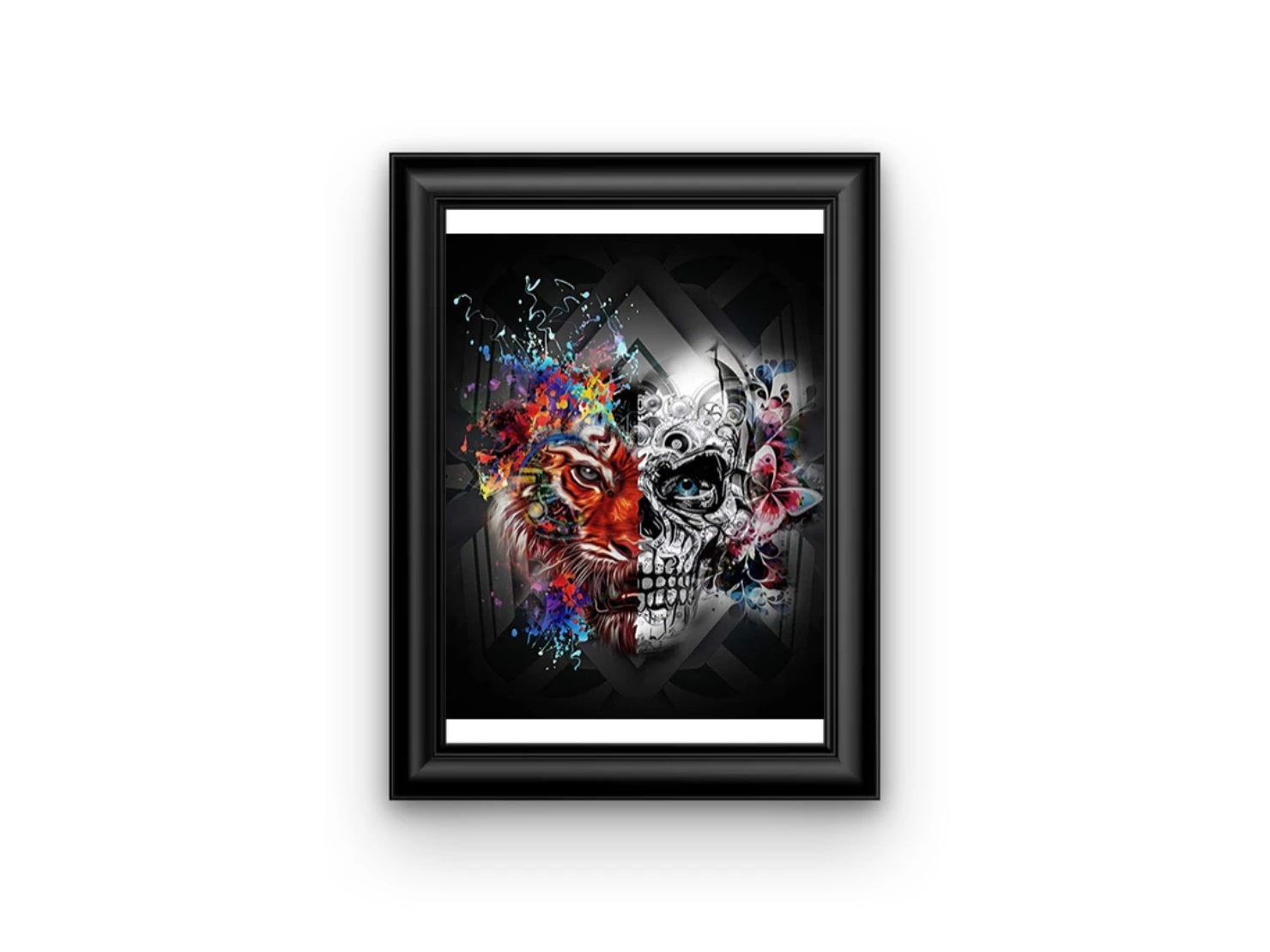 Broderie Diamant <br> Moitié Crâne Moitié Tigre 5 Broderie Diamant <br> Moitié Crâne Moitié Tigre – Image 3