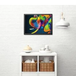 Broderie Diamant <br> Éléphant Arc-en-Ciel 7 Broderie Diamant <br> Éléphant Arc-en-Ciel -Atelier Broderie Diamant broderie diamant elephant arcenciel decor atelier broderie diamant
