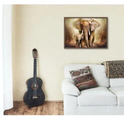 Broderie Diamant <br> Éléphant Et Éléphanteau -Atelier Broderie Diamant broderie diamant elephant et elephanteau decor atelier broderie diamant