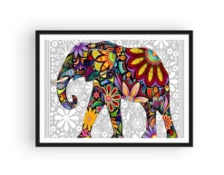 Broderie Diamant <br> Éléphant Fleuri -Atelier Broderie Diamant broderie diamant elephant fleuri cadre atelier broderie diamant