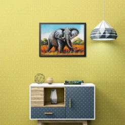 Broderie Diamant <br> Éléphant Gris -Atelier Broderie Diamant broderie diamant elephant gris decor atelier broderie diamant