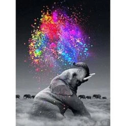 Broderie Diamant <br> Éléphant Multicolore