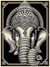 Broderie Diamant <br> Éléphant Religieux