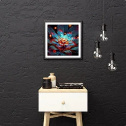 Broderie Diamant Lotus Bleu 7 Broderie Diamant Lotus Bleu -Atelier Broderie Diamant broderie diamant fleur lotus bleue decor atelier broderie diamant