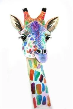 Broderie Diamant <br> Girafe Colorée