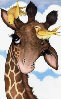 Broderie Diamant <br> Girafe Et Oiseaux