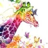 Broderie Diamant <br> Girafe Et Papillons