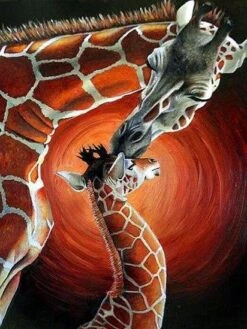 Broderie Diamant <br> Girafe Et Tendresse