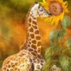 Broderie Diamant <br> Girafe Et Tournesol
