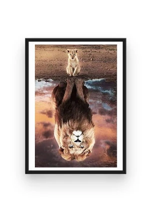 Broderie Diamant <br> Jeune Lion Et Son Reflet 4 Broderie Diamant <br> Jeune Lion Et Son Reflet – Image 2