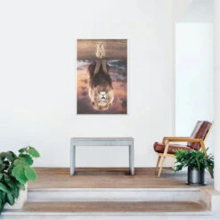 Broderie Diamant <br> Jeune Lion Et Son Reflet 7 Broderie Diamant <br> Jeune Lion Et Son Reflet -Atelier Broderie Diamant broderie diamant jeune lion et son reflet decor atelier broderie diamant