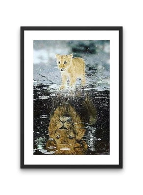 Broderie Diamant <br> Jeune Lionceau Et Son Reflet 4 Broderie Diamant <br> Jeune Lionceau Et Son Reflet – Image 2