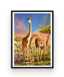 Broderie Diamant <br> La Famille Girafe -Atelier Broderie Diamant broderie diamant la famille girafe cadre atelier broderie diamant
