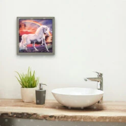 Broderie Diamant <br> Licorne Blanche -Atelier Broderie Diamant broderie diamant licorne blanche decor atelier broderie diamant