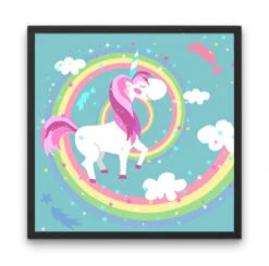 Broderie Diamant <br> Licorne Dessin Animé -Atelier Broderie Diamant broderie diamant licorne dessin anime cadre atelier broderie diamant