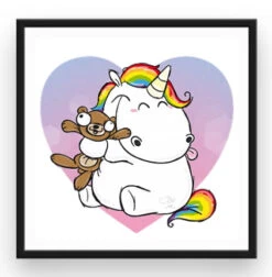 Broderie Diamant <br> Licorne Et Peluche -Atelier Broderie Diamant broderie diamant licorne et peluche cadre atelier broderie diamant