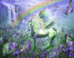 Broderie Diamant <br> Licorne Pégase Et Papillons