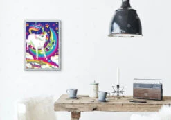 Broderie Diamant <br> Licornes Et Lune -Atelier Broderie Diamant broderie diamant licornes et lune decor atelier broderie diamant