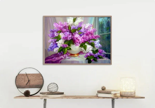 Broderie Diamant <br> Lilas Colorés Aux Nuances De Roses – Image 3