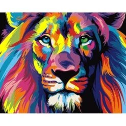 Broderie Diamant <br> Lion Arc-en-Ciel