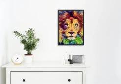 Broderie Diamant <br> Lion Artistique -Atelier Broderie Diamant broderie diamant lion artistique decor atelier broderie diamant