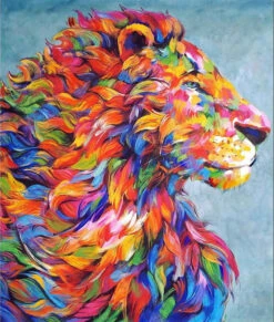 Broderie Diamant <br> Lion Coloré