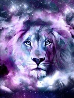Broderie Diamant <br> Lion Cosmique
