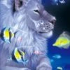 Broderie Diamant <br> Lion Et Poissons