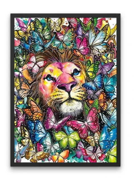 Broderie Diamant <br> Lion Et Papillons 4 Broderie Diamant <br> Lion Et Papillons – Image 2