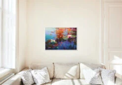 Broderie Diamant <br> Lotus En Automne -Atelier Broderie Diamant broderie diamant lotus en automne decor atelier broderie diamant