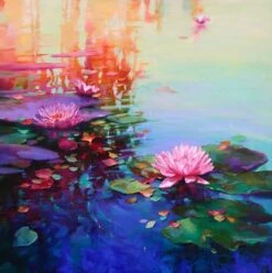 Broderie Diamant <br> Lotus Et Nénuphar