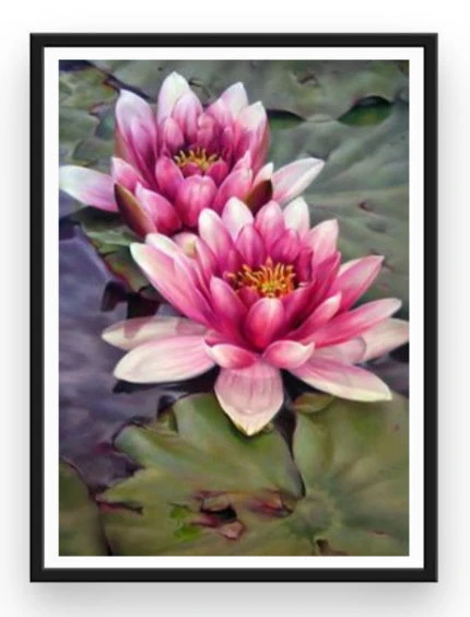 Broderie Diamant <br> Lotus Roses Et Blancs 4 Broderie Diamant <br> Lotus Roses Et Blancs – Image 2