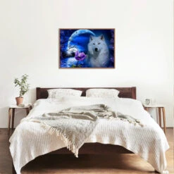 Broderie Diamant <br> Loup Blanc -Atelier Broderie Diamant broderie diamant loup blanc decor atelier broderie diamant