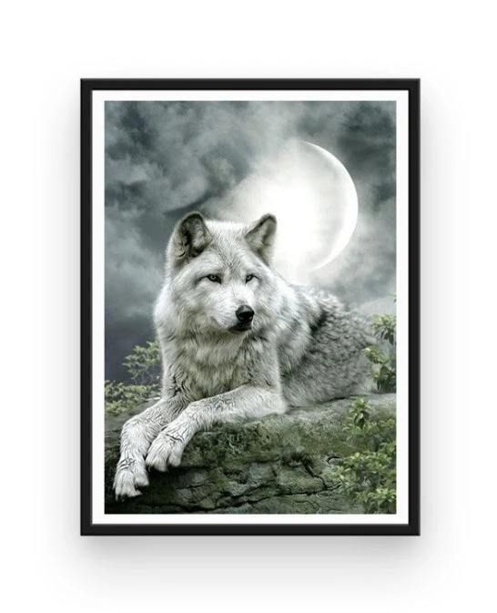 Broderie Diamant <br> Loup Blanc Puissant 4 Broderie Diamant <br> Loup Blanc Puissant – Image 2