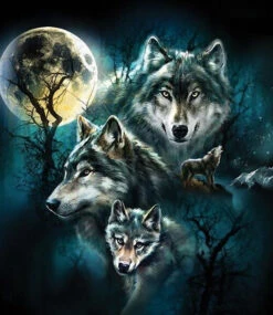 Broderie Diamant <br> Loup Décoration