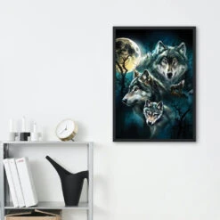 Broderie Diamant <br> Loup Décoration -Atelier Broderie Diamant broderie diamant loup decoration decor atelier broderie diamant