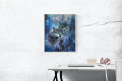 Broderie Diamant <br> Loup Des Forêts -Atelier Broderie Diamant broderie diamant loup des forets decor atelier broderie diamant