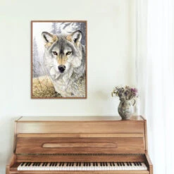 Broderie Diamant <br> Loup Dessin 7 Broderie Diamant <br> Loup Dessin -Atelier Broderie Diamant broderie diamant loup dessin decor atelier broderie diamant