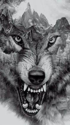 Broderie Diamant <br> Loup Enragé