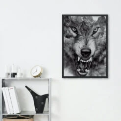 Broderie Diamant <br> Loup Enragé -Atelier Broderie Diamant broderie diamant loup enrage decor atelier broderie diamant